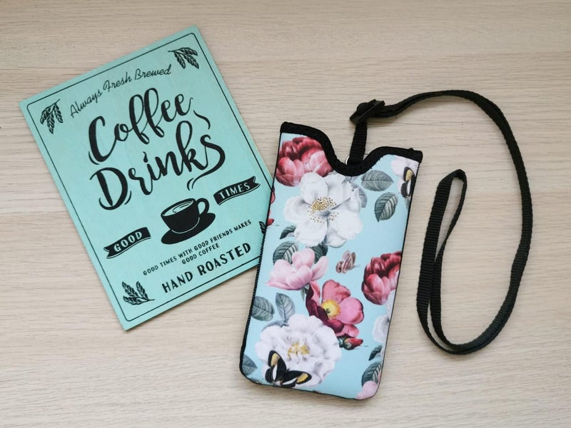 Tainada Men Women Neoprene Shockproof Phone Sleeve Pouch Carrying Case Bag with Neck Lanyard, Belt Loop Holster for iPhone 17/16 Pro Max, 16/15 Plus; Samsung S25+, S24, A56, Z Fold7 (Turquoise Floral) - Image 3